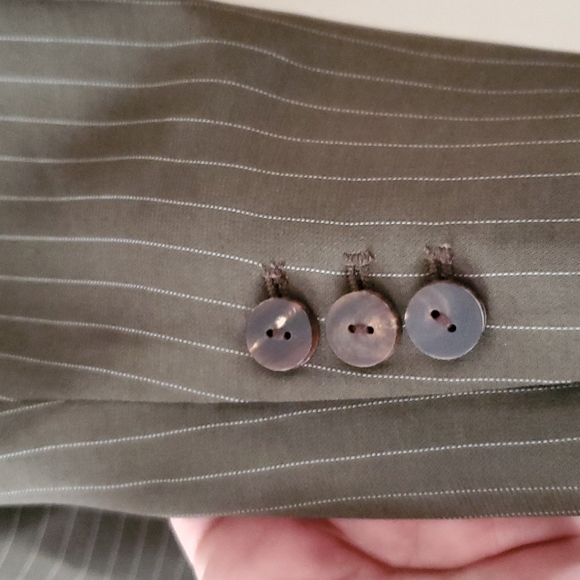 Worth Olive Green & White Pinstripe One Button Blazer Size 8 NWT'S - Picture 10 of 11